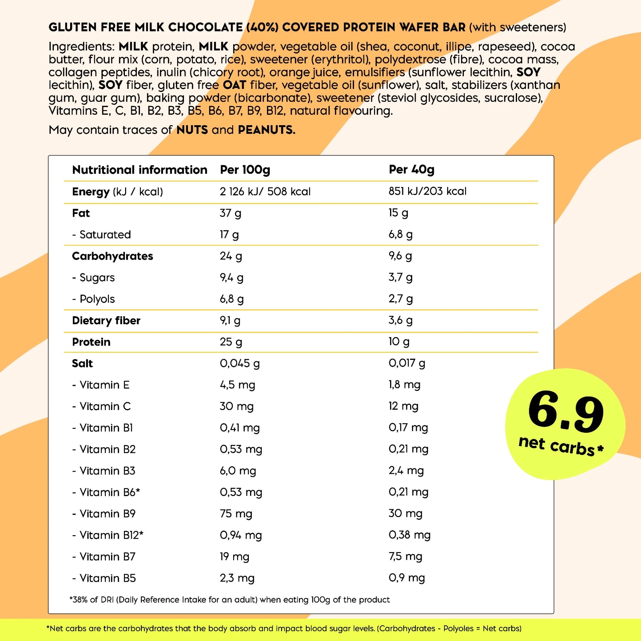NICK'S Orange Protein Wafer 40 g