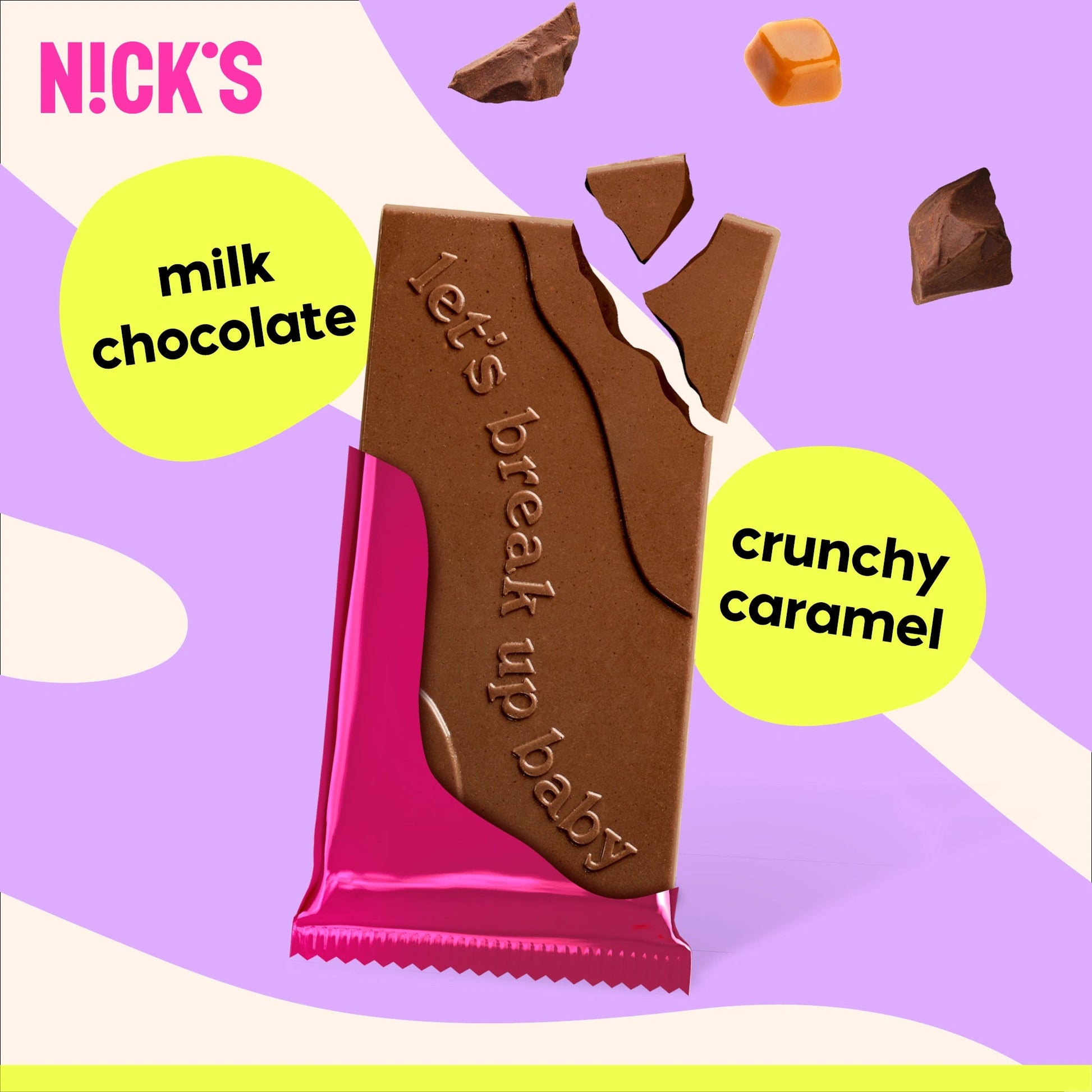 NICK'S - Šokolaaditahvel ''caramel crunch'' 75g - njom.ee